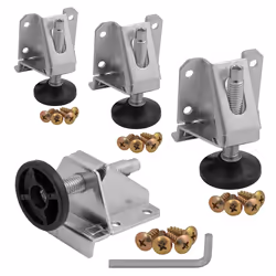 Fulton Side Mount Heavy Duty Steel Furniture Leg Leveling Feet  Adjustable Height with Round Foot Ideal for Desks Tables Shel ...