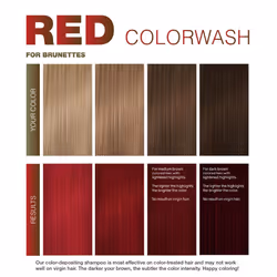 Red Hair Color Depositing Colorwash  Red Viral Shampoo for Brunettes and Brown Hair + Bondfix Bond Rebuilder  Semi Permanent Hair Color  Veg