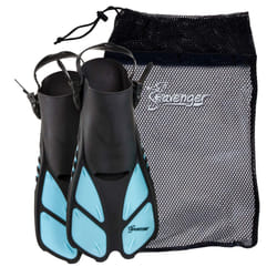 Seavenger Torpedo Swim Fins | Travel Size | Snorkeling Flippers with Mesh Bag for Women  Men and Kids Dodger Blue  XS/XXS