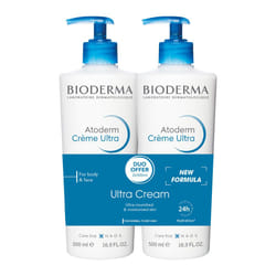 Bioderma Atoderm Ultra Nourishing Cream Duo  Fragrance Free  Strengthens Skin Barrier for Normal To Dry Sensitive Skin  A Value Pack That Provides Imm