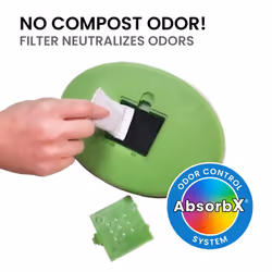 iTouchless Ecowise Stainless Steel Compost Bin Kitchen Countertop  1.6 Gallon Trash Can Includes Odor Filter  Titanium RustFree SpaceEfficient Slim