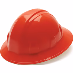 Pyramex Safety SL Series Full Brim Hard Hat  6-Point Ratchet Suspension  Red  Medium