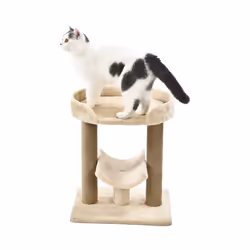 Amazon Basics Top Platform Cat Tree With Scratching Post - 18 x 14 x 22 Inches  Indoor  Beige