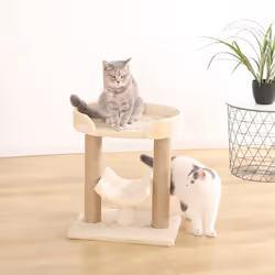 Amazon Basics Top Platform Cat Tree With Scratching Post - 18 x 14 x 22 Inches  Indoor  Beige