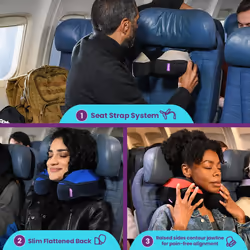 Cabeau The Neck's Evolution  TNE S3 Travel Neck Pillow Memory Foam Airplane Pillow. Neck Pillow with Attachment Straps - 360 Degree Support for Travel