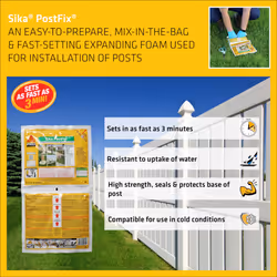 Sika Postfix Fence Post Mix  Mix-in-The-Bag Expanding Foam for Supporting Non-Structural Posts  Fence  Mailbox  and Sign Posts