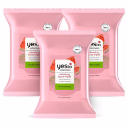 Yes To Face Wipes for Women and Men Super Skin Recharging Facial Cleansing Wipes for use as a Make Up Remover Cleaning Soothi ...