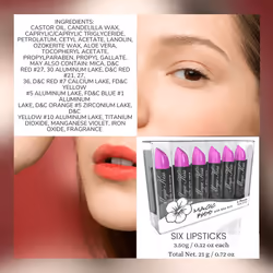 Pack of 6 Magic Kiss Color Changing Matte Lipstick set  Long Lasting Nutritious Lips Moisturizer Magic Temperature Color Change Lip Balm wit