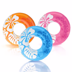 Intex Colorful Transparent Inflatable Swimming Pool Tube Raft (3 Pack) | 59251EP