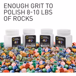 NATIONAL GEOGRAPHIC Grit Refill for Rock Tumbler - Works with National Geographic, Lortone, Thumler and more