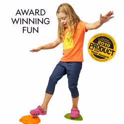 NATIONAL GEOGRAPHIC Stepping Stones for Kids - 10 Soft Durable  Encourage Toddler Balance & Gross Motor Skills  Indoor & Outdoor Toys  Balance Stones