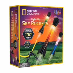 Air Rocket Toy - LED Rocket Launcher for Kids, Stomp and Launch Light Up, Air Powered, Rockets up to 30.5 Meters, Garden Toys ...