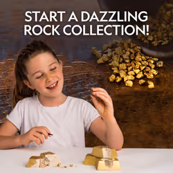NATIONAL GEOGRAPHIC Fools Gold Dig Kit - 12 Gold Bar Dig Bricks with 2