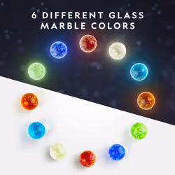 NATIONAL GEOGRAPHIC Glow in The Dark Marbles Refill - 25 Glass Marbles That Glow in The Dark  Includes Storage Pouch & UV Light  Marble Runs for Kids
