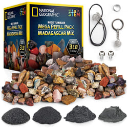 NATIONAL GEOGRAPHIC Rock Tumbler Refill Kit - 3 lbs. Rough Madagascar Rocks for Tumbling including Unpolished Jasper and Quartz - Rock Tumbler Supplie