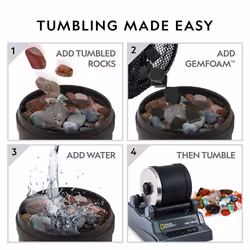 NATIONAL GEOGRAPHIC Rock Tumbling Media - GemFoam Reusable Rock Polisher Foam  Use After Rock Tumbling Grit Cycles  Adds Shine to Tumbled Rocks and Mi