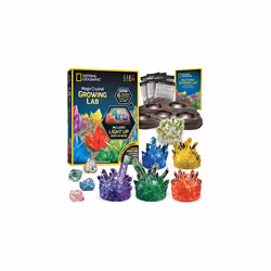 Mega Crystal Growing Kit for Kids- Grow 6 Crystals with Light-Up Stand and Gemstones, Science Gifts for Kids 8-12, Crystal Ma ...