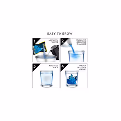 Mega Crystal Growing Kit for Kids- Grow 6 Crystals with Light-Up Stand and Gemstones, Science Gifts for Kids 8-12, Crystal Making Experiment, DIY