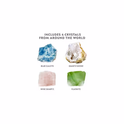 Mega Crystal Growing Kit for Kids- Grow 6 Crystals with Light-Up Stand and Gemstones, Science Gifts for Kids 8-12, Crystal Making Experiment, DIY