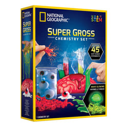 NATIONAL GEOGRAPHIC Gross Science Kit - 45 Experiments- Dissect a Brain  Make Glowing Slime Worms  for Kids 8-12  STEM Project Gifts Boys and Girls (A