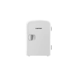 Chefman Portable White Personal Mini Fridge Cools Or Heats & Provides Compact Storage For Skincare, or 6 x 350-ml Cans W/a Lightweight 4-litre