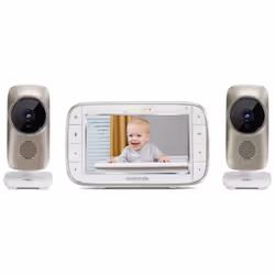 Motorola MBP845CONNECT-2 5"""" Video Baby Monitor with Wi-Fi Viewing  2 Cameras  Digital Zoom  Two-Way Audio  and Room Temper ...