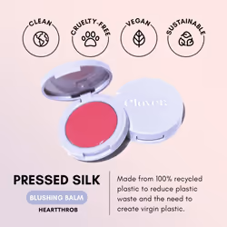 Clover Pressed Silk Blushing Balm | Natural Looking Blush  Glowing Skin  Easy to Blend | Cruelty-Free & Vegan Cream Blush For Cheeks (Heartthrob)
