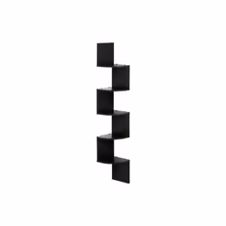 Furinno FR16122EX 5 Tier Wall Mount Floating Radial Corner Shelf, Espresso