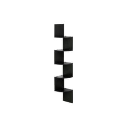 Furinno FR16122EX 5 Tier Wall Mount Floating Radial Corner Shelf, Espresso
