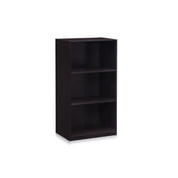 Furinno 99736DWN Basic 3-Tier Bookcase Storage Shelves, Dark Walnut