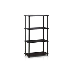 Furinno 99557DWN Turn-N-Tube 4-Tier Multipurpose Shelf Display Rack, Dark Walnut