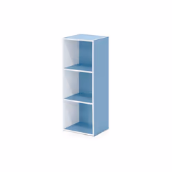 Furinno 11003WH-LBL 3-Tier Open Shelf Bookcase, White & Light Blue
