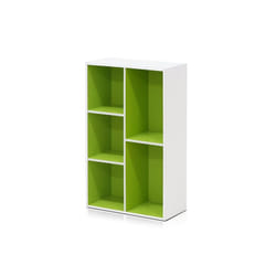 Furinno 11069WH-GR 5-Cube Reversible Open Shelf, White & Green