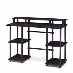 Furinno Computer Desks, Wood, Espresso/Black, one Size