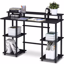 Furinno Computer Desks, Wood, Espresso/Black, one Size