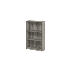 JAYA Simple Home 3-Tier Adjustable Shelf Bookcase, French Oak Grey