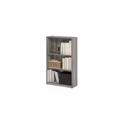 JAYA Simple Home 3-Tier Adjustable Shelf Bookcase, French Oak Grey