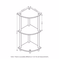 Furinno Turn-N-Tube 3-Tier Reversible Corner Display Rack Multipurpose