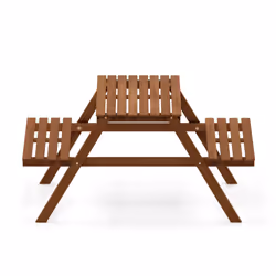 Outdoor Dining Set, Wood, Natural, 110.2 (W) x 54.4 (H) x 60.2 (D) cm