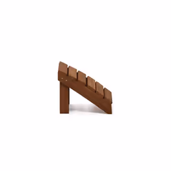 Small Hardwood Adirondack Footstool in Teak Oil, Wood, Natural, 45.21 (W) x 33.27 (H) x 42.67 (D) cm