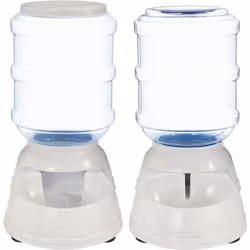 Amazon Basics Automatic Dog Cat Water Dispenser Gravity Feeder Set  Small  6-Pound Food Capacity  1-Gallon  Gray