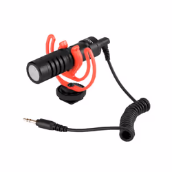 Joby JB01643-BWW, Digital camera microphone, 35 - 18000 Hz, Wired, 3.5 mm (1/8"), Black, Red, Acrylonitrile butadiene styrene ...