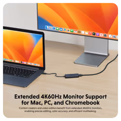 HYPER HD4001GL interface hub USB 3.2 Gen 1 (3.1 Gen 1) Type-C 10000 Mbit/s Blue, Grey - Additional view 4