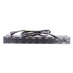 Adj E107 USB power extension 8 AC outlet(s) Indoor Black