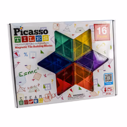 PicassoTiles 16pc Magnetic Tiles set, Building set, 3 yr(s), Plastic, 16 pc(s), 910 g