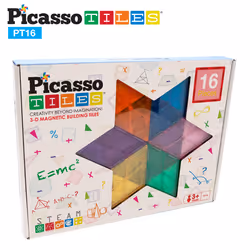 PicassoTiles 16pc Magnetic Tiles set