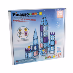 PicassoTiles 72 pc Ice Winter Theme Magnetic Tiles set