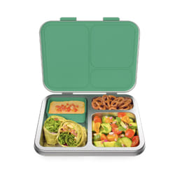 Bentgo? Kids Stainless Steel Leak-Resistant Lunch Box - Bento-Style Redesigned in 2022 w/Upgraded Latches  3 Compartments  & Extra Container - Eco-Fri