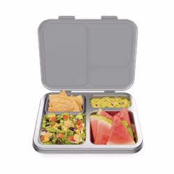 Bentgo? Kids Stainless Steel Leak-Resistant Lunch Box - Bento-Style Redesigned in 2022 w/Upgraded Latches  3 Compartments  &  ...