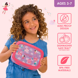 Bentgo Kids Prints Leak-Proof  5-Compartment Bento-Style Kids Lunch Box - Ideal Portion Sizes for Ages 3 to 7 - BPA-Free  Dishwasher Safe  Food-Safe M